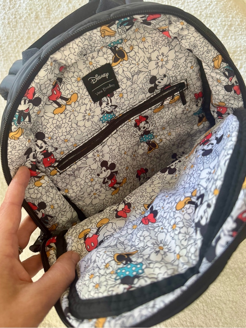Vera Bradley Black Quilted Backpack - Picture 5 of 5